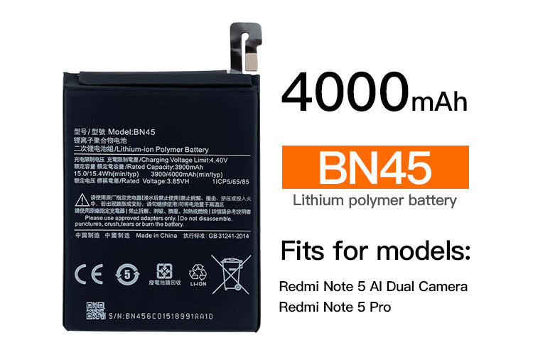 Xiaomi Redmi Note Pro Battery Original (Model BN-45) 40000mAh with month's