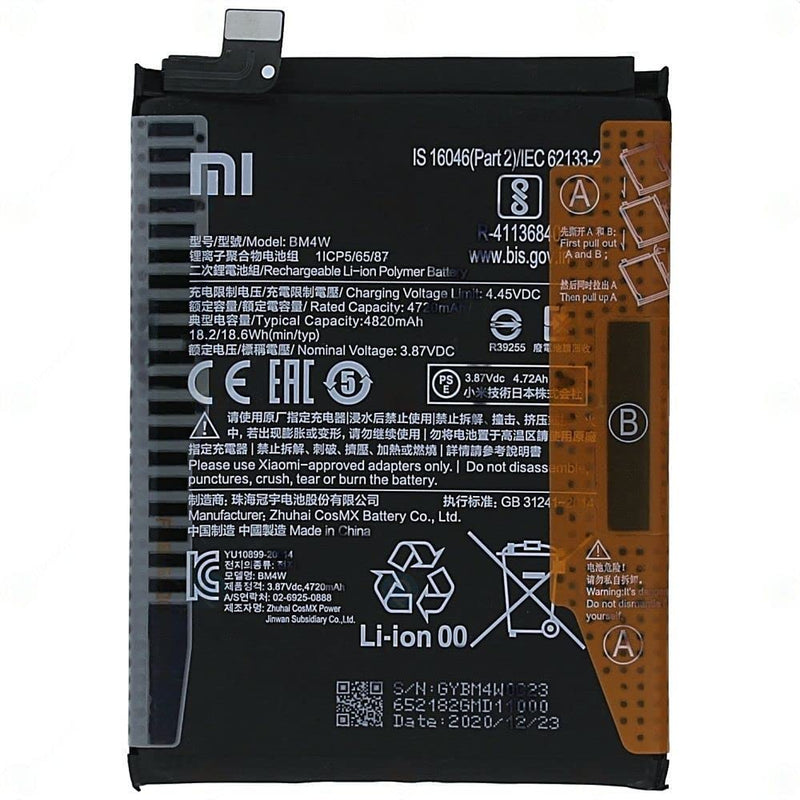 Redmi Mi Xiaomi 10i / Mi 10T Lite Battery Original (Model : BM4W) 4820mAh with Warranty