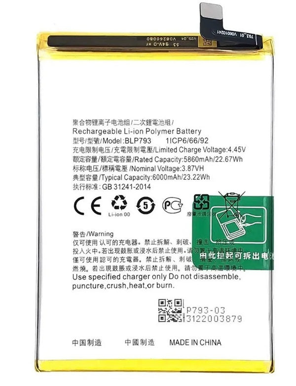 BLP793 Battery for Realme Norzo 30A / Norzo 30 pro / C25 / C11 /C12 /C13 /C15 Battery