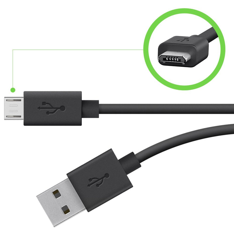 Virateck's Micro-USB Data Cable for Xiaomi Redmi 1S (Black, White)