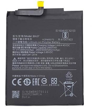 Xiaomi Mi Redmi 6A Battery original  (Model-BN-37) 3000mAh With 6 month warranty.