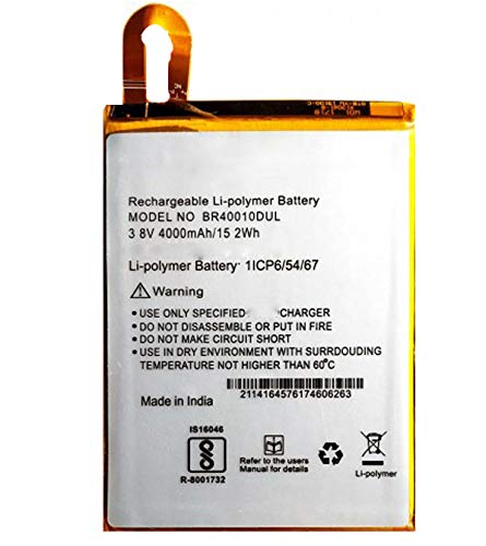 Intex Aqua Lions S3 Battery original {Model:BR40010DUL} 4000mAh 3.8v with 3 Months Warranty}