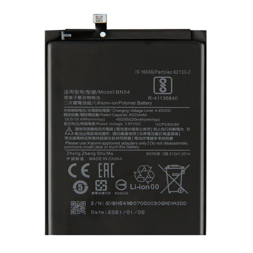 Xiaomi Redmi Note 10 / Note 10S Battery Original (Model : BN59) 5000mAh with Warranty