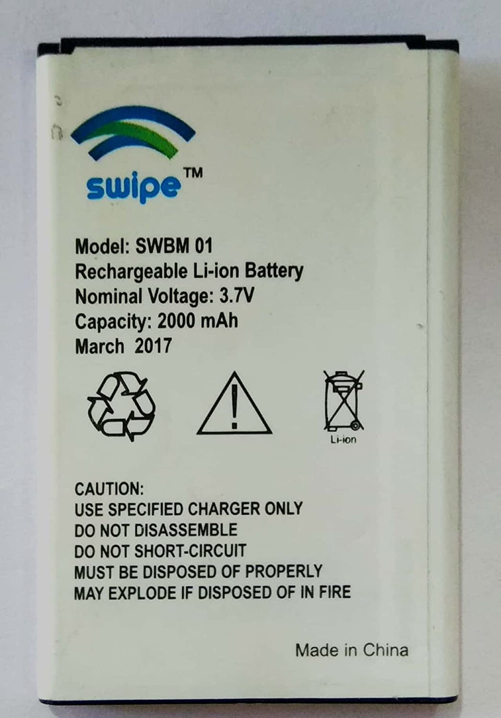 Swipe Konnect Neo 4G Battery original(Model-SWBM-01) 2000mAh 3.7v with ...