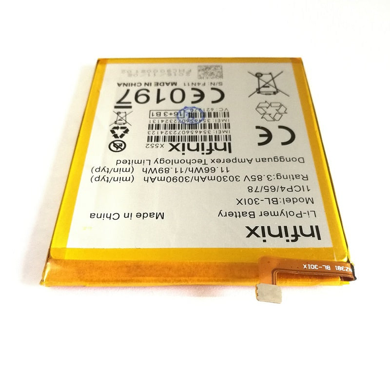 infinix X552 Battery Orignal(Model-BL-30iX)3090mAh 3.8v with 3 months warranty.