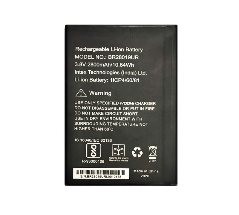 Ivoomi  IV104 Ivoomi Z1 Battery original (Model-BR28019UR)2800mAh 3.8v with 3 months warranty.