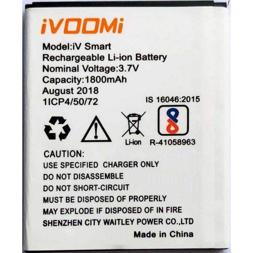iVoomi 4G Iv Smart Battery Original (Model-iV Smart) 1800mAh 3.7v with 3 months warranty.