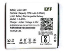 Lyf Flame 6 Battery original(Model-LS-4005)1750mAh  3.8v with 3 months warranty.