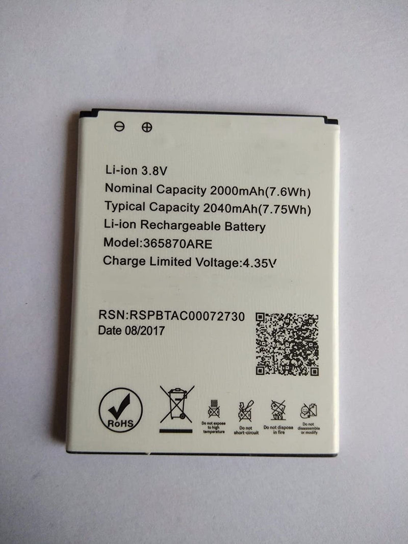 LYF Wind 5 Battery original (Model- 365870ARE) 2000mAh 3.8v with 3 month warranty.