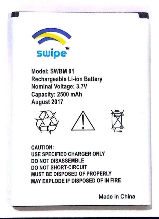 Swipe Elite 2 Plus Battery original (Model-SWBM 01) 2500mAh 3.7v with 3 months warranty.